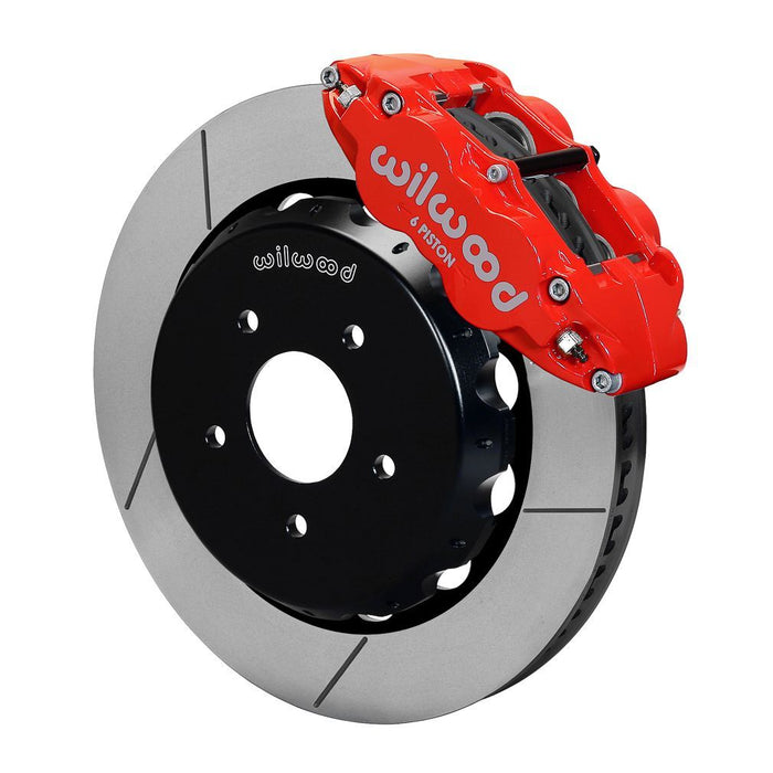 Wilwood Narrow Superlite 6R Dust Seal Front Hub Kit 14.00in Red w/ Lines 04-06 GTO