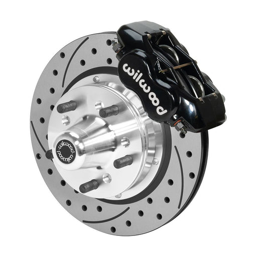 Wilwood Forged Dynalite Pro Front Kit 11.00in Rotor 5x4.00in BC 65-72 SRP Drilled & Slotted - Black