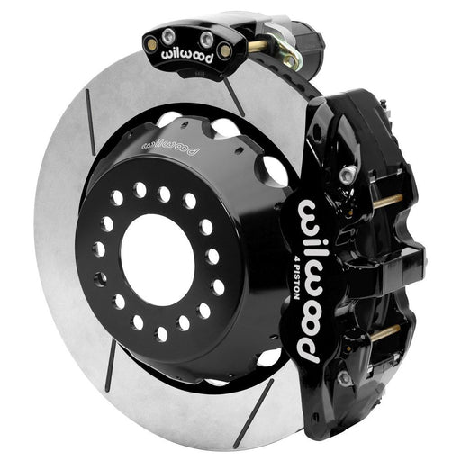 Wilwood AERO4 Big Brake Rear Electronic Parking Brake Kit - Black - Powder Coat Caliper - SLT Rotor