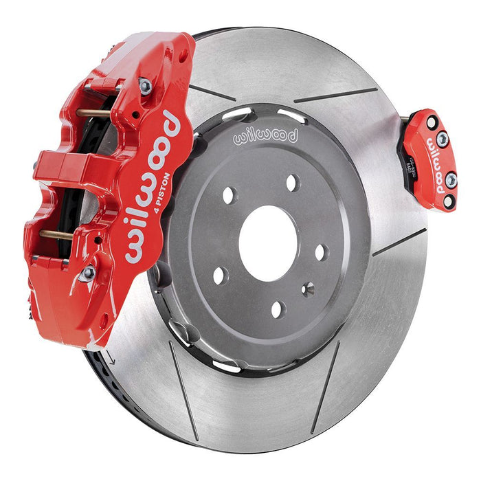 Wilwood 20-23 Chevy Corvette C8 Aero4 Red Rear Big Brake Kit - Slotted