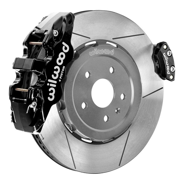 Wilwood 20-23 Chevy Corvette C8 Aero4 Black Rear Big Brake Kit - Slotted