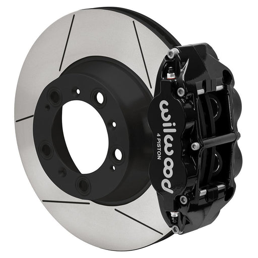 Wilwood 99-12 Porsche 911(996/997) Superlite 4R Rear Brake Kit Slotted 14.00in Rotor w/Lines - Black