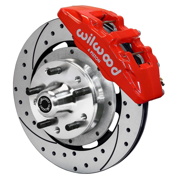 Wilwood 97-93 Mopar A/B/E/F/J Body Dynapro 12.19x0.81 Drilled & Slotted Six Piston Front BBK - Red