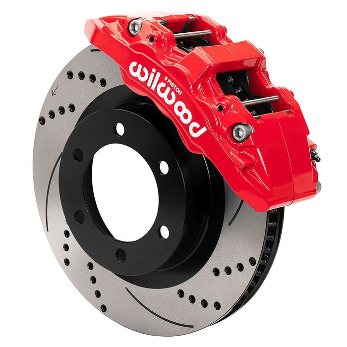 Wilwood 21-22 Ford Bronco Aerolite 6R Kit 6 x 5.50in Hub - 13.38in  Drilled & Slotted Rotor - Red