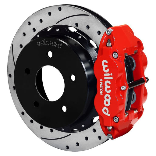 Wilwood 88-98 Chevy Silverado Superlite 4R 14.00x1.10in Drill/Slot Rear Drum to Disc Conv. - Red