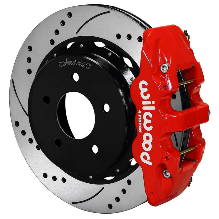 Wilwood 88-98 GM C1500 Aero4 SRP Rear Brake Kit 14in Rotor - Red