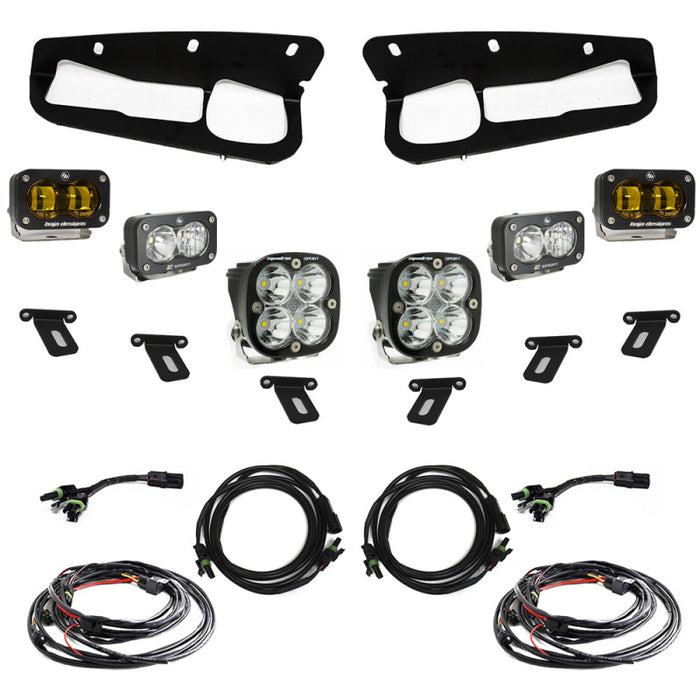 Baja Designs 21-22 Ford Bronco w/Steel Bumper S2 SAE Sportsmen Fog Pocket Light Kit - Amber Baja Designs