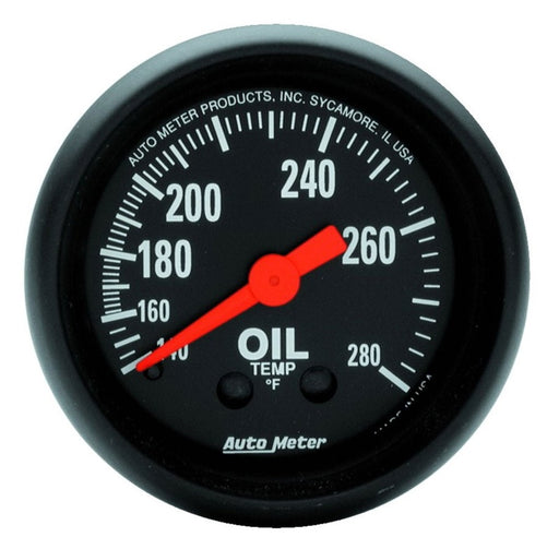 Autometer Z Series 2-1/16in 140-280 Degrees F Mechanical Oil Temperature Gauge AutoMeter