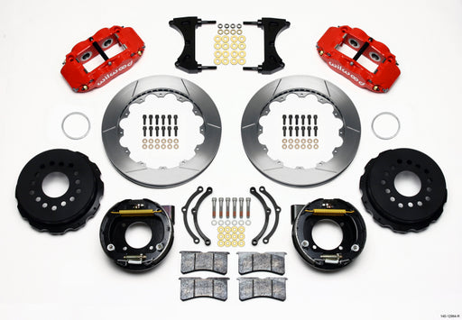 Wilwood Narrow Superlite 4R Rear P-Brk Kit 12.88in Red Chevy 12 Bolt w/ C-Clips