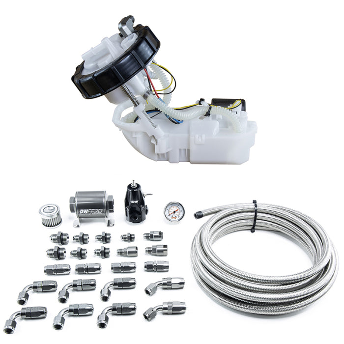 DeatschWerks 01-05 Honda Civic/02-06 Acura RSX DW400 Pump Module & Return Kit w/CPE Fuel Lines DeatschWerks