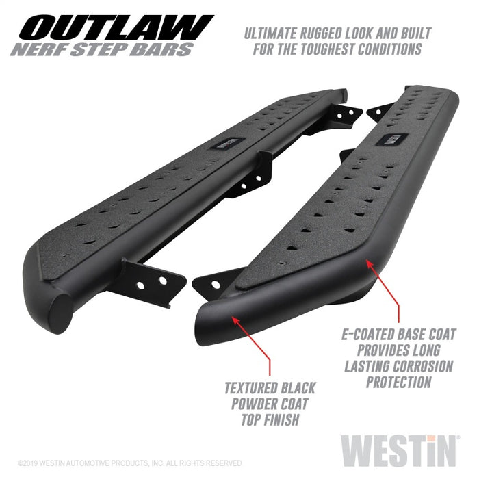 Westin 05-19 Toyota Tacoma Double Cab Outlaw Nerf Step Bars Westin