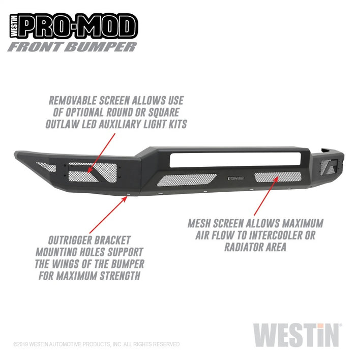 Westin 14-21 Toyota Tundra Pro-Mod Front Bumper - Tex. Blk Westin