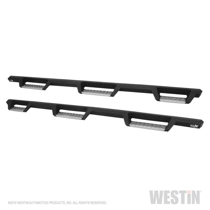 Westin 14-18 Chevrolet Silverado 1500 DC 6.5ft Bed HDX Stainless Drop W2W Nerf Step Bars - Tex. Blk Westin