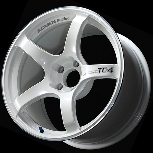 Advan TC4 18x8.5 +45 5-112 Racing White Metallic & Ring Wheel Advan