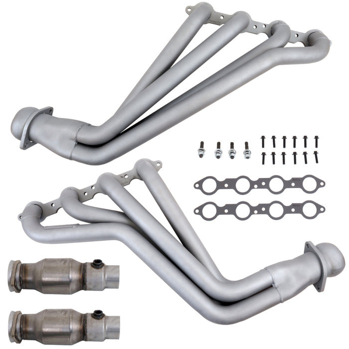 BBK 10-15 Camaro LS3 L99 Long Tube Exhaust Headers With Converters - 1-3/4 Chrome BBK