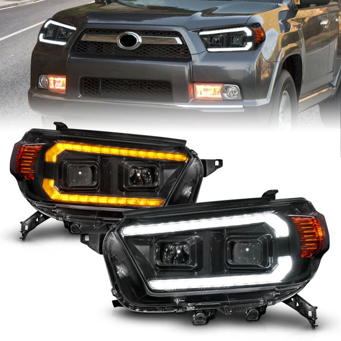 ANZO 10-13 Toyota 4Runner Projector Headlights - Black ANZO