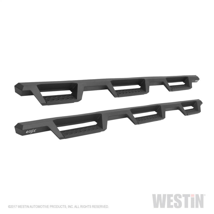 Westin 14-18 Chevrolet Silverado 1500 DC 6.5ft Bed HDX Drop W2W Nerf Step Bars - Tex. Blk Westin