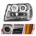 ANZO 02-09 Chevrolet Trailblazer Projector Headlights w/ Halo Chrome Housing (Non-LT Models) ANZO