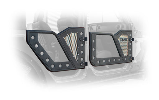 DV8 Offroad Jeep 18+ Wrangler JL / 20+ Gladiator JT Front Rock Doors w/ Perforated Aluminum Mesh DV8 Offroad