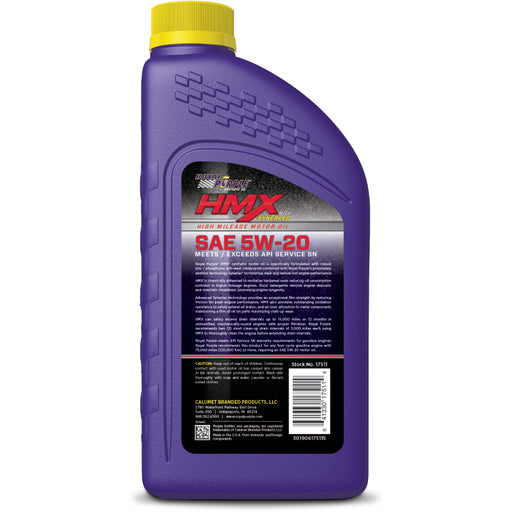 Royal Purple HMX Premium Synthetic High Mileage 5W-20 Motor Oil - 1 Quart Royal Purple