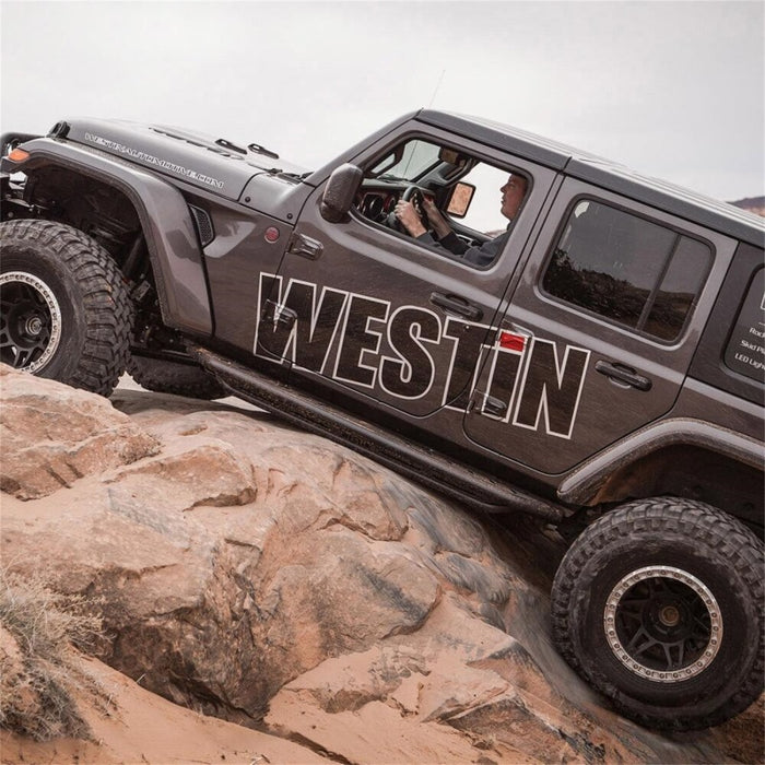 Westin/Snyper 2018+ Jeep Wrangler JL Unlimited 4DR Triple Tube Rock Rail Steps - Textured Black Westin