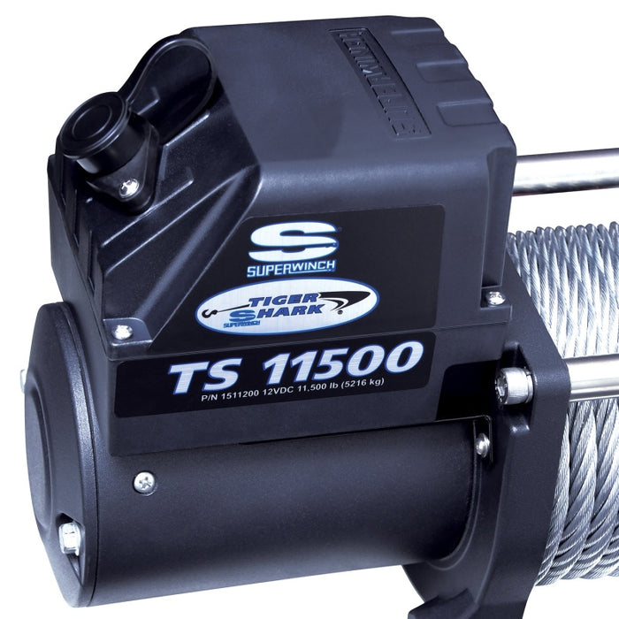 Superwinch 11500 LBS 12V DC 3/8in x 84ft Steel Rope Tiger Shark 11500 Winch Superwinch