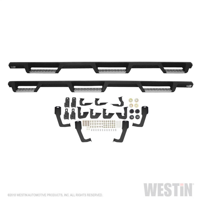Westin/HDX 07-19 Chevrolet Silverado 2500 8ft Drop Wheel to Wheel Nerf Step Bars - Textured Black Westin