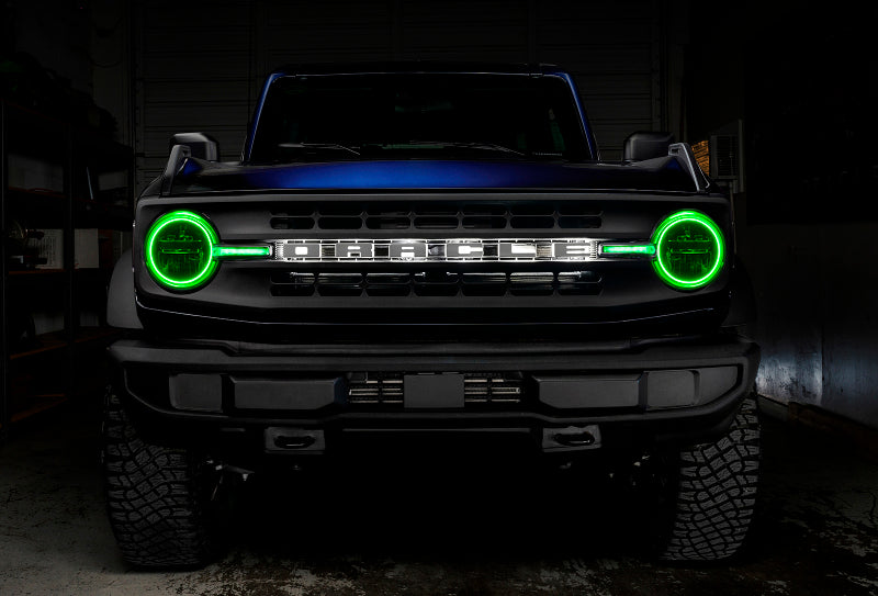 Oracle 21-22 Ford Bronco Headlight Halo Kit w/DRL Bar - Base Headlights -w/RF Cntrl SEE WARRANTY ORACLE Lighting