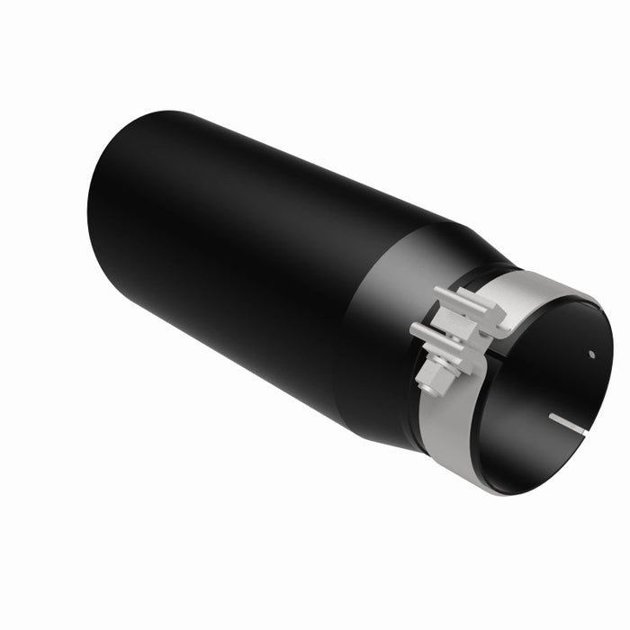 MagnaFlow Tip Stainless Black Coated Single Double Round Single Outlet 5in Dia 4in Inlet 13in L Magnaflow