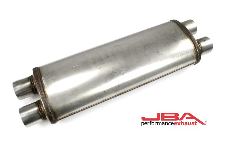 JBA Universal Chambered 304SS Muffler 22x8x5 2.5in Dual In/Dual Out JBA