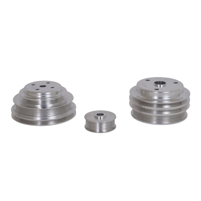 BBK 85-97 GM Truck 305 350 Underdrive Pulley Kit - Lightweight CNC Billet Aluminum (3pc) BBK