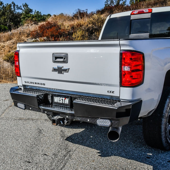 Westin 14-18 Chevrolet Silverado HDX Bandit Rear Bumper - Black Westin