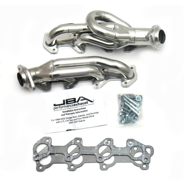 JBA 02-03 Dodge Ram 4.7L PowerTech 1-1/2in Primary Silver Ctd Cat4Ward Header JBA