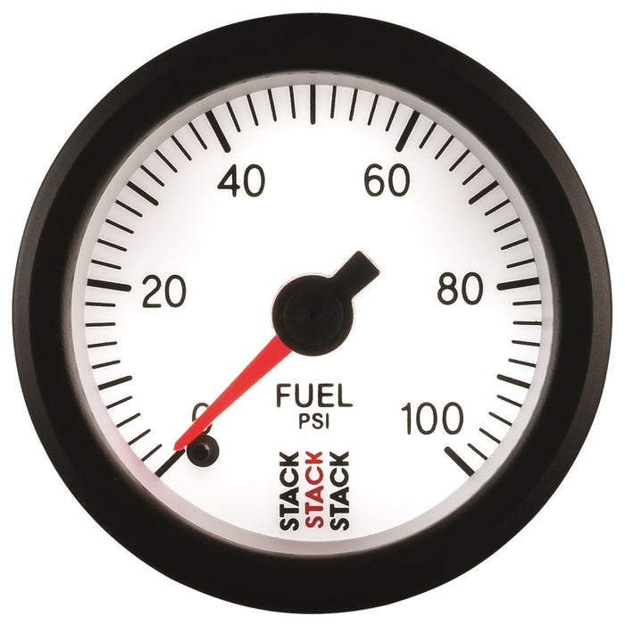 Autometer Stack 52mm 0-100 PSI 1/8in NPTF Male Pro Stepper Motor Fuel Pressure Gauge - White AutoMeter