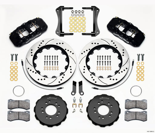 Wilwood AERO6 Front Hat Kit 14.00 Drilled 2005-2014 Mustang w/ BMR Suspn. w/Lines