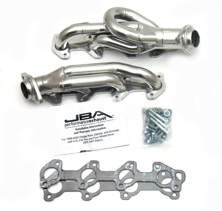 JBA 02-03 Dodge Ram 4.7L PowerTech 1-1/2in Primary Silver Ctd Cat4Ward Header JBA