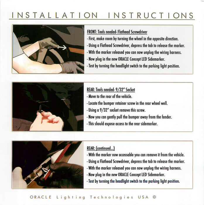 Oracle 10-15 Chevrolet Camaro Concept Sidemarker Set - Tinted - No Paint SEE WARRANTY ORACLE Lighting