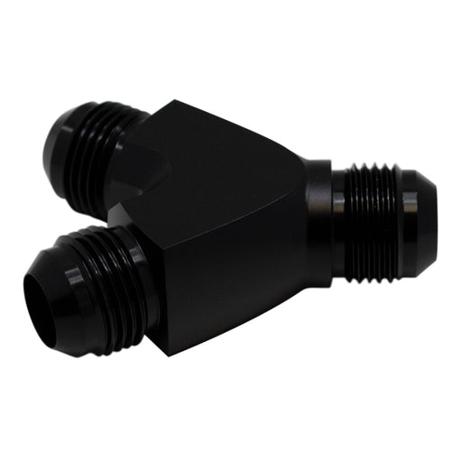 DeatschWerks 10AN Male Flare to 10AN Male Flare to 10AN Male Flare Y Fitting - Anodized Matte Black DeatschWerks