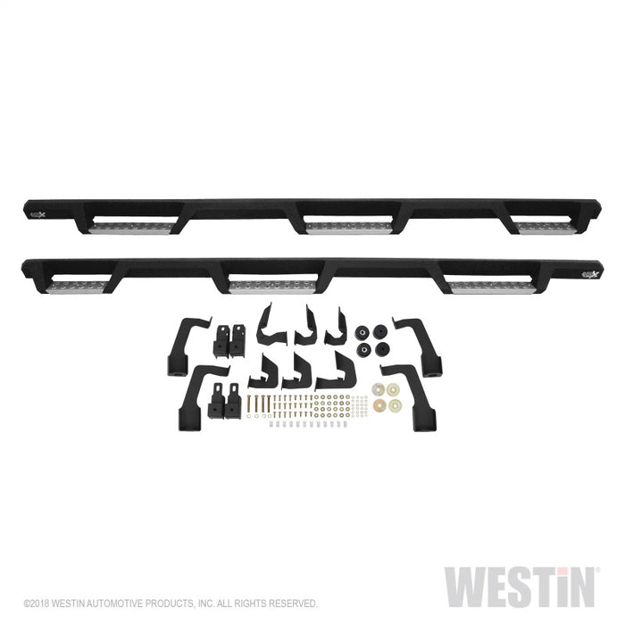 Westin 14-18 Chevrolet Silverado 1500 DC 6.5ft Bed HDX Stainless Drop W2W Nerf Step Bars - Tex. Blk Westin