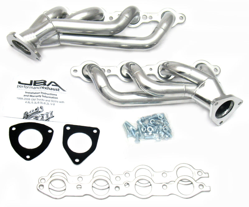 JBA 03-06 GM Truck 6.0L LS w/o EGR 1-5/8in Primary Silver Ctd Cat4Ward Header JBA