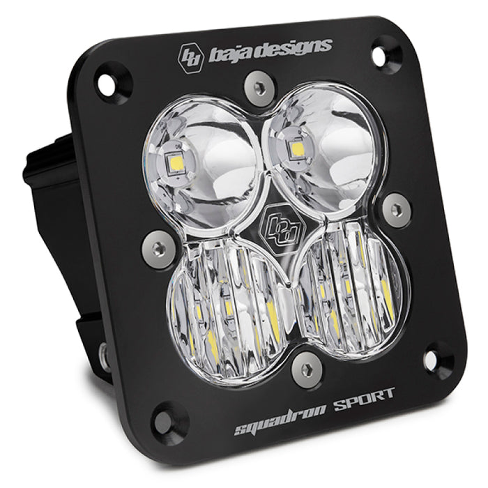 Baja Designs Squadron Sport Driving/Combo Pattern Flush Mount Black LED Light Pod - Clear Baja Designs