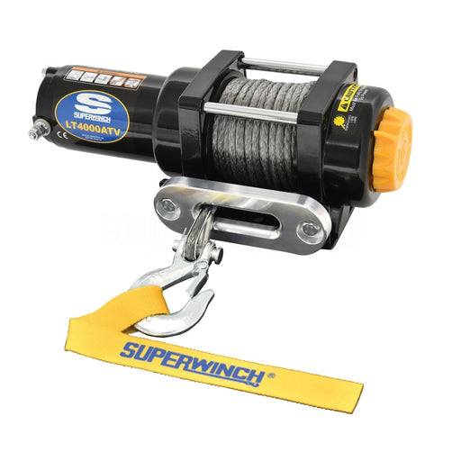 Superwinch 4000 LBS 12V DC 3/16in x 50ft Synthetic Rope LT4000 Winch Superwinch