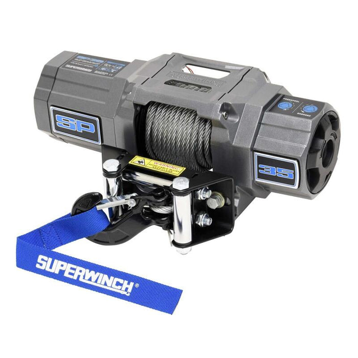 Superwinch 3500 LBS 12V DC 7/32in x 40ft Steel Rope Roller Fairlead SP 35 Winch Superwinch
