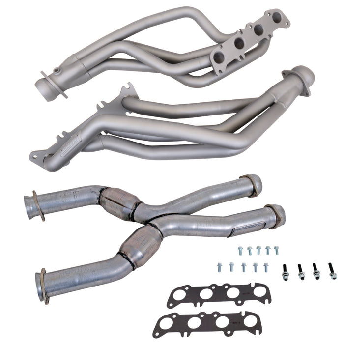 BBK 86-04 Ford Mustang Coyote Swap 1-3/4in Long Tube Headers w/High Flow Catted X-Pipe (Ti Ceramic) BBK