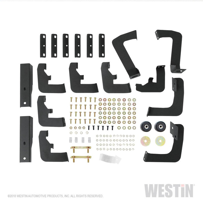 Westin/HDX 17-18 Ford F-250/350 Crew Cab (6.75ft Bed) Stainless Drop Nerf Step Bars - Textured Black Westin