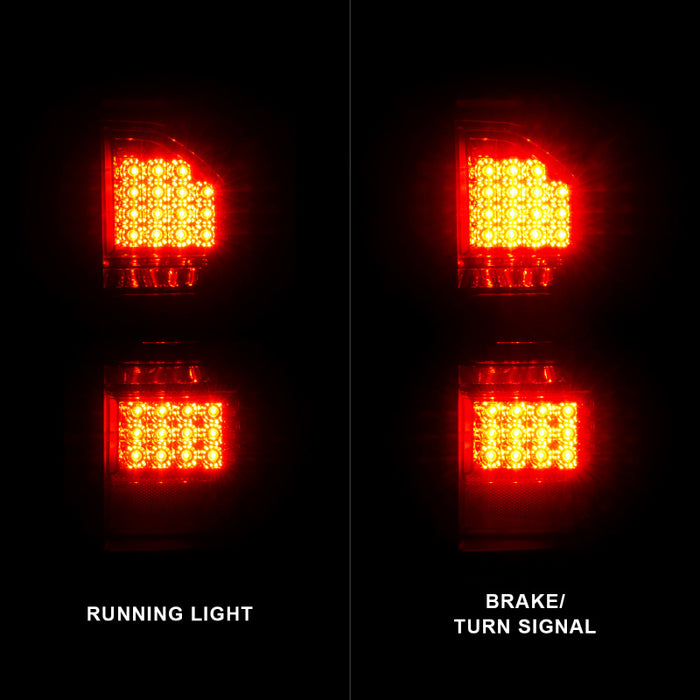 ANZO 2014-2018 GMC Sierra LED Tail Lights Black Housing Smoke Lens ...