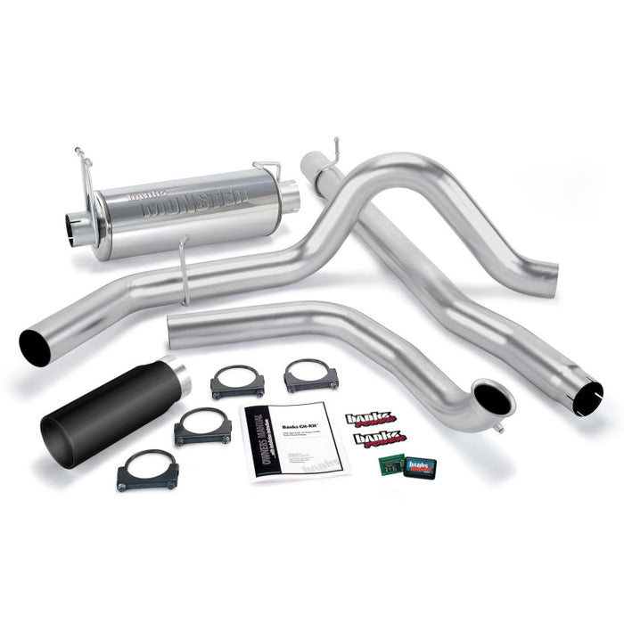 Banks Power 01-03 Ford 7.3L w/Cat Conv Git-Kit - SS Single Exhaust w/ Black Tip Banks Power
