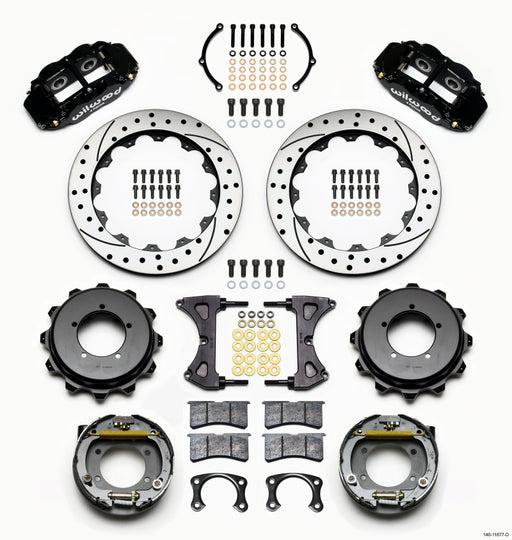 Wilwood Narrow Superlite 4R Rear Kit 12.88in Drilled Speedway Eng Floater w/ New Style End
