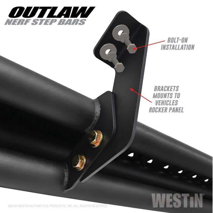 Westin 09-18 Dodge RAM 1500 Crew Cab Outlaw Nerf Step Bars Westin