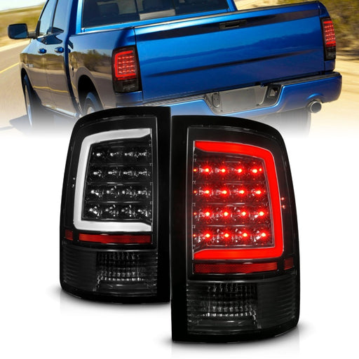 ANZO 09-18 Dodge Ram 1500 Full LED Tailights w/ Sequential Black Housing/Clear Lens ANZO